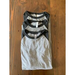 Bella Canvas Grey/ black baseball tees XS/S
